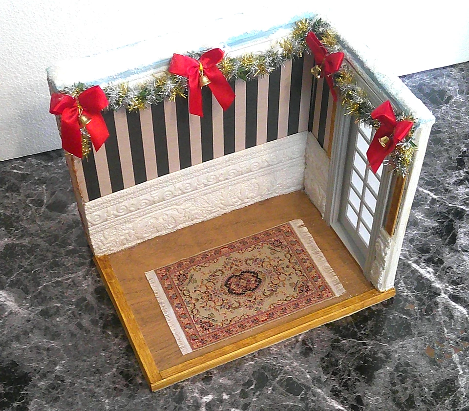 Casa de Muñecas Miniaturas Navidad Diorama Esquina Habitación Caja (Hecho a Mano) - Imagen 3 de 4