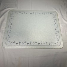 Vintage Corning Portable Counter Saver C-20 Frosted Pebbled Glass White Blue Red