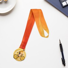Student Medal Award Sports Biking Trophy Prize Medals with Neck Ribbon