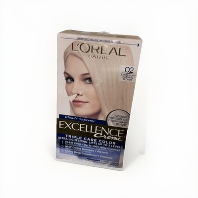 New Sealed Box L'Oreal Paris 02 Extra Light Natural Blonde Hair Color
