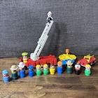 Vintage Mixed Lot Of Fisher Price Little People And Vehicles- Fire Truck