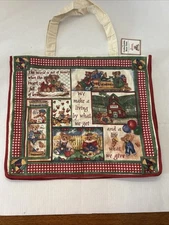 Collectible Teddy Bear Canvas Tote Bag NWT Double Sided Teacher Tote