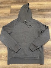 Women  s Size Medium Carhartt Spell out Hoodie Sweatshirt Gray Used Clean Outdoor