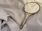 Vintage 5” Antique Art Deco  Shell Hand Mirror Vanity Silver Plate — photo 5