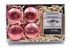Spa Pure Aromatherapy Gift Set: Lavender Large Artisan soap, 4 Shower XL