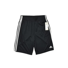 Adidas Youth Regular Size XL 18/20 Black Classic 3-Stripe Athletic Shorts NEW