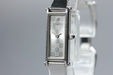 [Near MINT] GUCCI 1500L Silver GG Dial 1P Diamond Quartz Women Watch From JAPAN