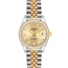 Rolex Datejust 28 Steel Yellow Gold Diamond Ladies Watch 279383