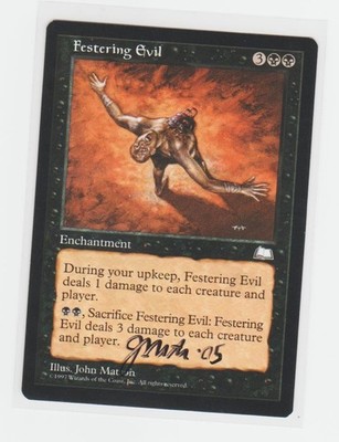 Magic the Gathering ~ Festering Evil ~ M/NM ~ Weatherlight ~ Signed by Artist #1
