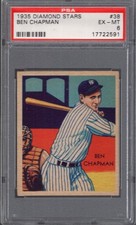 1935 Diamond Stars #38 BEN CHAPMAN PSA 6 EX/MT  New York YANKEES