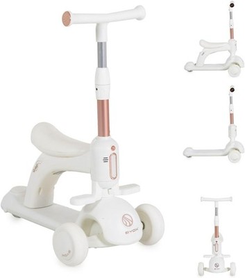Byox Kinderroller Velvet Royal 2 in 1 Laufrad Musik- und Lichteffekte Fußstütze 