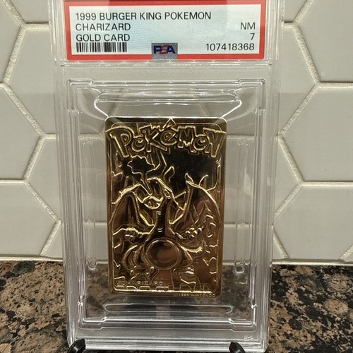 1999 BURGER KING POKEMON GOLD CARDS CHARIZARD PSA 7