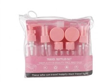 Travel Bottle set clear cosmetic Makeup liquid container Toiletries pouches pink