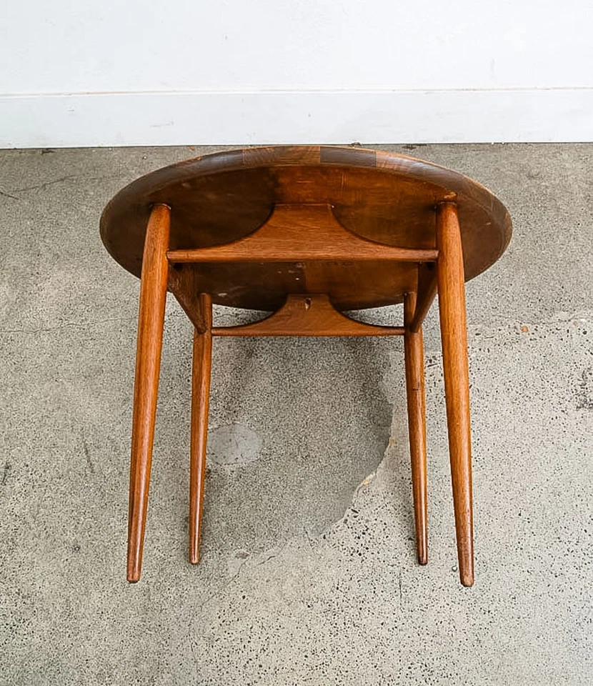 Mid Century Modern End Table Side Round Heritage Henredon Walnut Vintage Mcm - Image 2 of 4