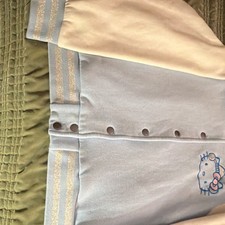 Sanrio Hello Kitty Varsity Jacket Light Blue/Cream Snap Front Embroidered M