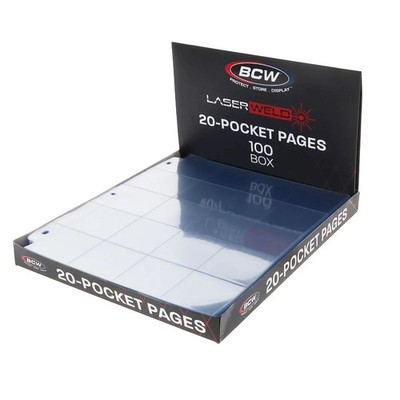 BCW LaserWeld 20-Pocket 2x2 Coin Binder Album Pages Storage Sheets Box of 100