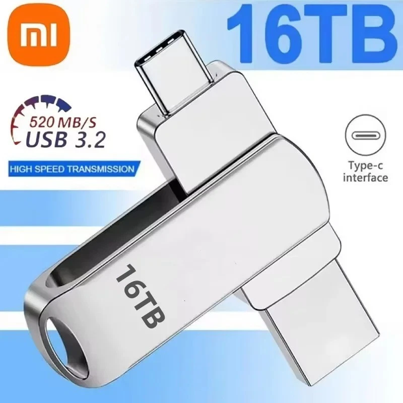 16TB USB 3.2 Metal Flash Drive High Speed Waterproof Memory Stick for PC Laptop - Image 2 of 4