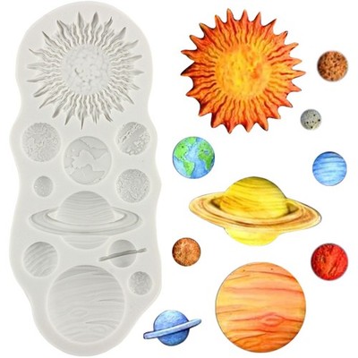 Planeten Silikonform Erde Venus Saturn Mars Jupiter Fondant Form für Zucker K...