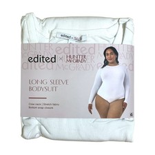 Edited by Hunter McGrady Womens Long Sleeve Bodysuit, Crewneck, Plus Size 3X