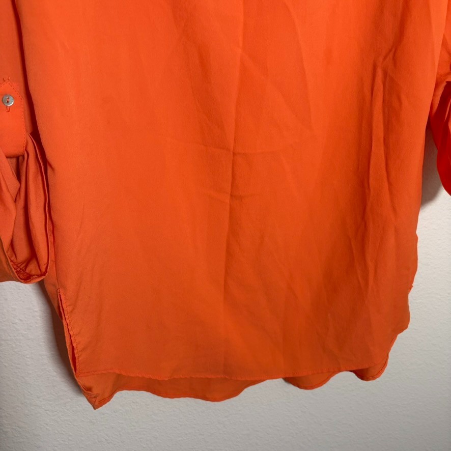 Zara Basic Blouse Women's Medium Orange Round Nec… - image 3