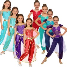 Kids Girls Belly Dance Arabian Princess Fancy Dress Up Costume Halloween Party