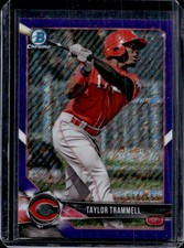 2018 Bowman Chrome Taylor Trammell Prospects Purple Shimmer Refractor #/655 Reds