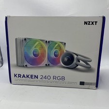 NZXT Kraken 240 RGB - 240mm AIO CPU Liquid Cooler White- Used (Includes RGB Con)