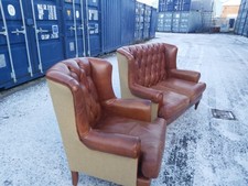 Leather And Tweed Leather Sofa And Chair  🚗  Possible.. ( Willing To Split)