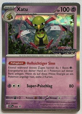Pokemon Xatu HOLO | Deutsch SVP DE 059 Paradox Rift Promo