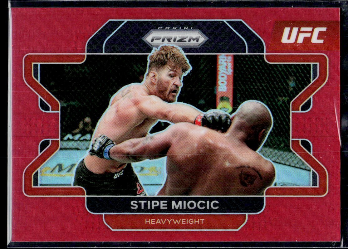 2022 Panini Prizm UFC #100 Stipe Miocic Red Prizms #/299