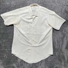 Vintage Van Heusen Shirt Mens 15.5 Large White Vanopress Vantric Dacron 60s