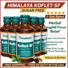 Himalaya Koflet-SF Sugar-Free Herbal Syrup 100ml × 5 | Throat & Cough Care