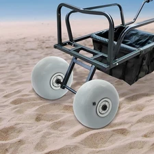 2PCS Inflatable Beach Cart Tires 9*5in Beach Wheel Balloon Beach Sand Tires Grey