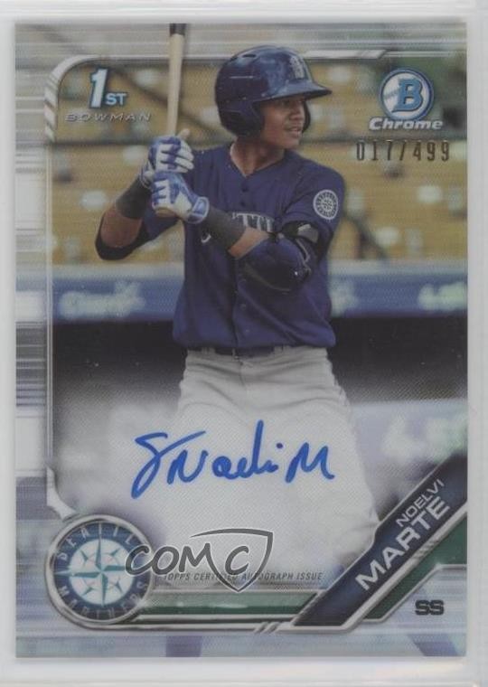 2019 Bowman Chrome Prospects Refractor 17/499 Noelvi Marte #CPA-NMA Auto 1pw3