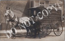 RPPC-Chicago IL-Grocery Delivery Wagon-Horse-Wollner-Illinois-Real Photo-RP