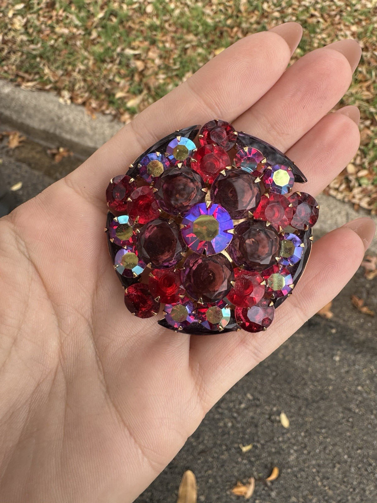 RUBY RED RED AURORA BOREALIS RHINESTONE JULIANA T… - image 3