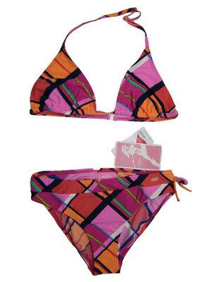 Neu - Triangel Bikini Venice Beach Girls Mädchen pink orange kariert Gr. 164 176