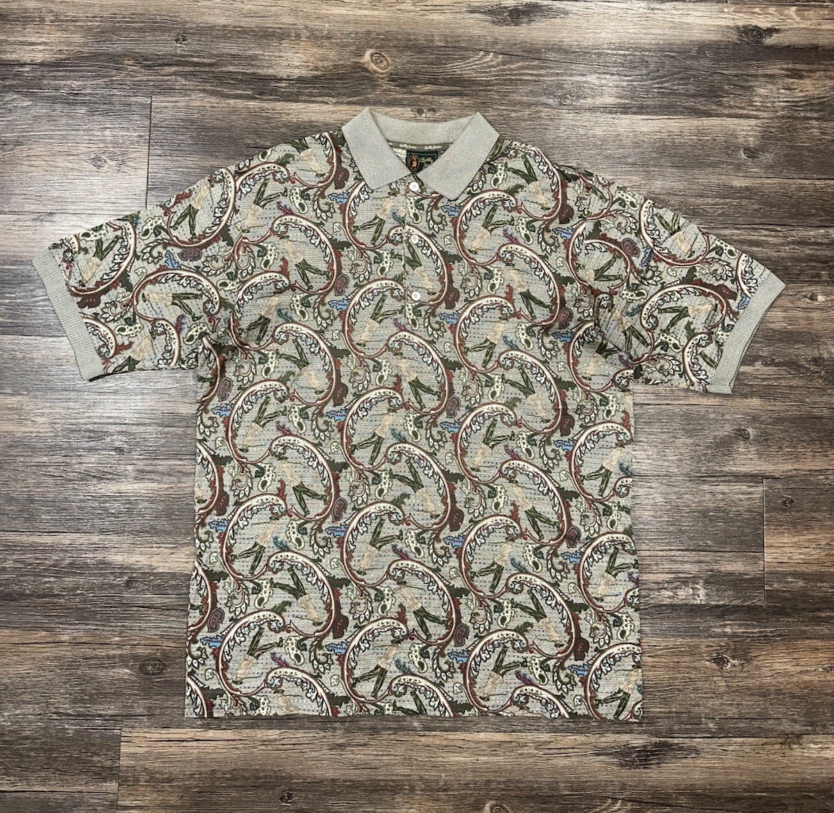Bobby Jones Etro Paisley Print Mens Polo Golf Shirt Size Medium M Made in Italy