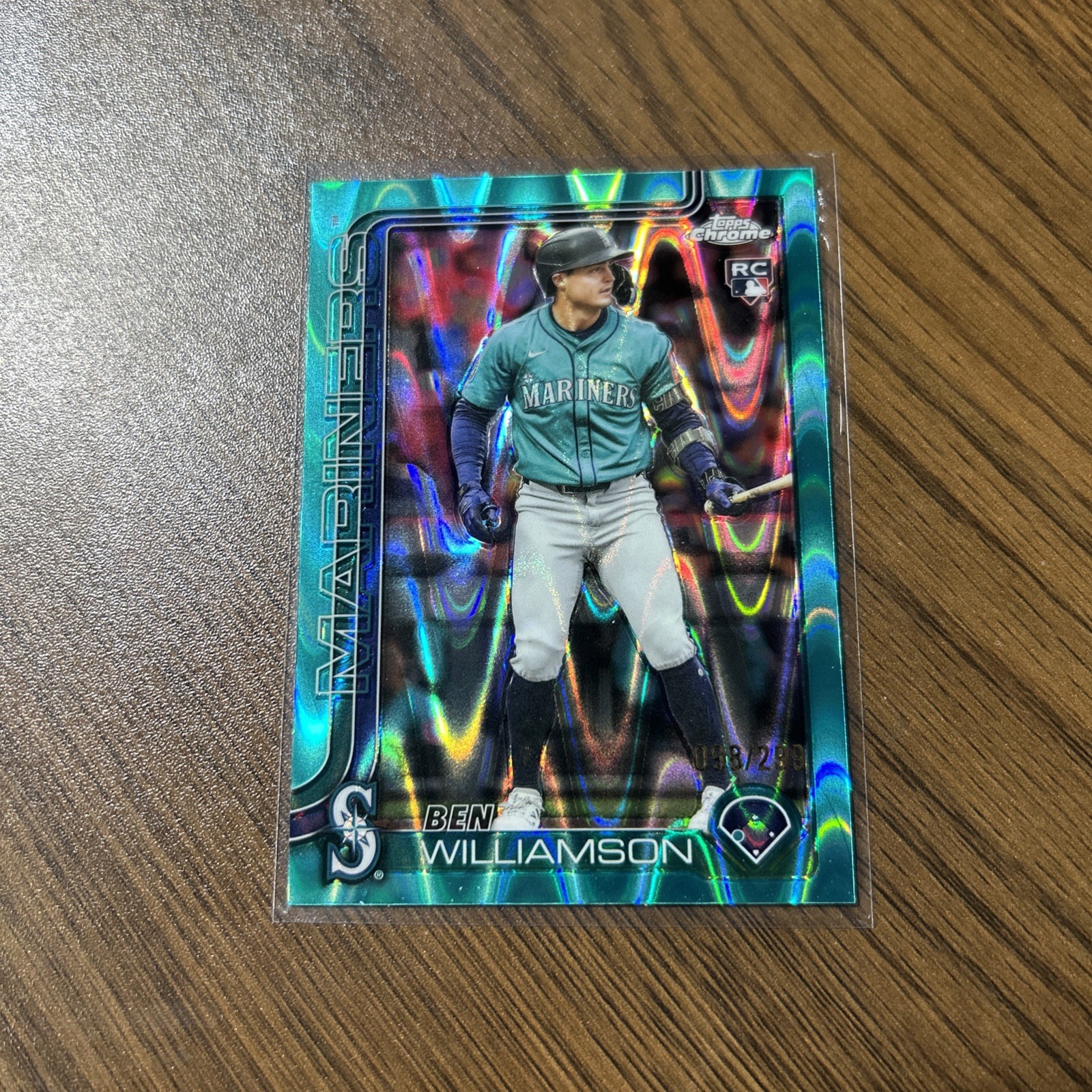 2025 Topps Chrome Update Series - Ben Williamson #USC168 Teal Raywave /299 (RC)