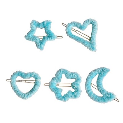 Hot Girls Hair Clip Plush Multi-shape Hair Barrettes One Word Hairpin for Teens