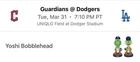 PRESALE🔵 Yoshi Super Mario Los Angeles  Dodgers Yamamoto Bobblehead 3/31/26 🔵