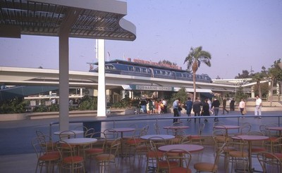 1967 Disneyland Alweg Monorail Train Blue Submarine Voyage Sign 35mm Color Slide