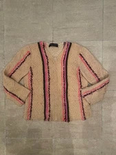 COMME des GARCONS HOMME PLUS Knit Cardigan Beige Colorful Zip-Up Used