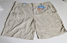 Columbia Women s Khaki Cargo Hiking Shorts Size 18W Omni-Shade SPF 30 Utility