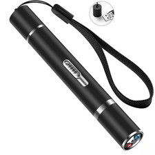 Laser Pointer W/ 7 Projection Modes, USB Rechargeable, Durable Stainless Steel,