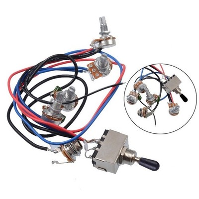Gitarre Verkabelung Harness Prewired Kit 2Volume 2/Tone 500K-Pots/3-Way Schalter