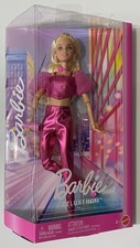 Barbie Deluxe Style Doll #5 Metallic Pink Dress Outfit Corset Top Blue Eyes