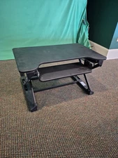 Standing Desk Converter Sit Stand Riser 32" Height Adjustable 2-Tier Black