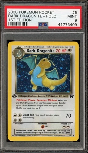 Pokemon Dark Dragonite Team Rocket 1st Edition Holo Rare #5 PSA 9 Mint