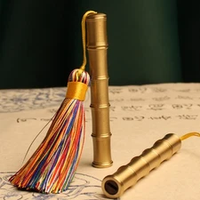 Brass Bamboo Knot Fire Fold One Blow Ignite Cigarette Lighter Portable Lighter